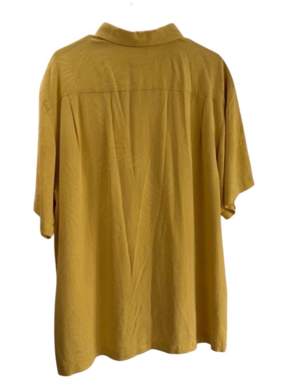 Tommy Bahama 100% Silk Shirt Men's LG Yellow Palm Print Resort - Picture 10 of 11